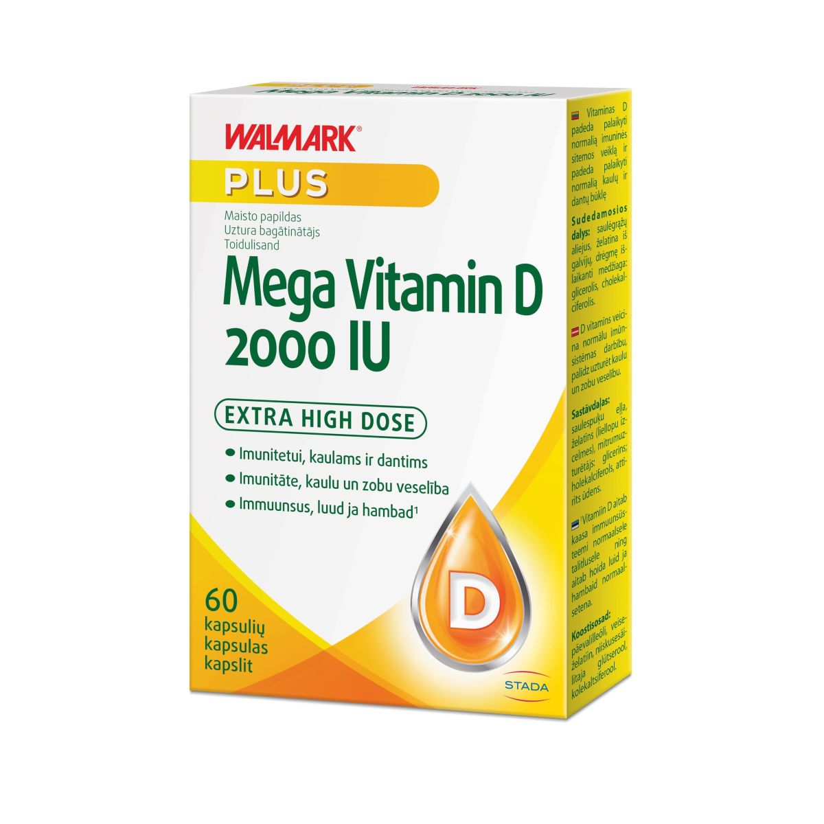 WALMARK MEGA VITAMIN D 2000IU KAPSLID N60 - Product Image