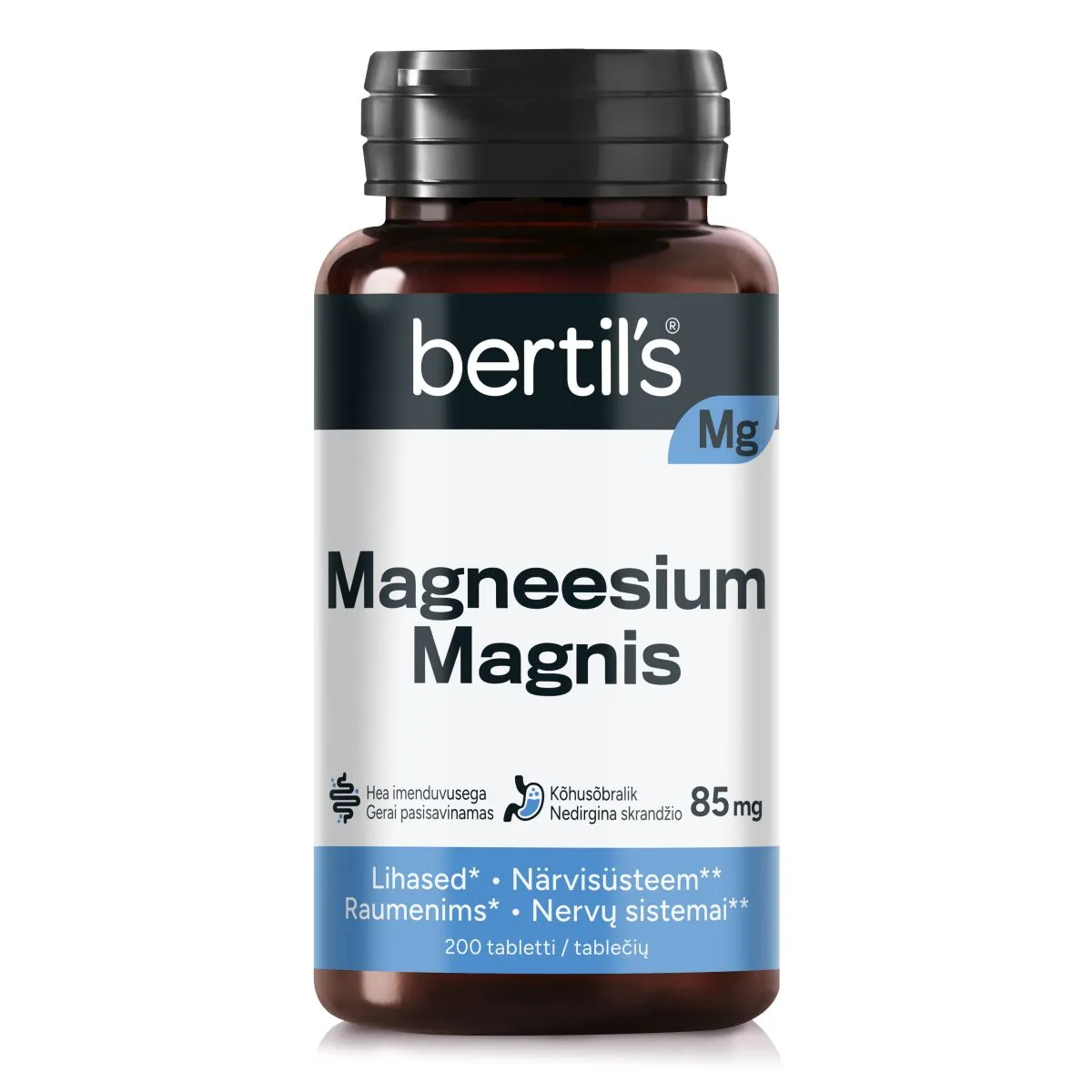 BERTILS MAGNEESIUM TBL 85MG N200 - Product Image