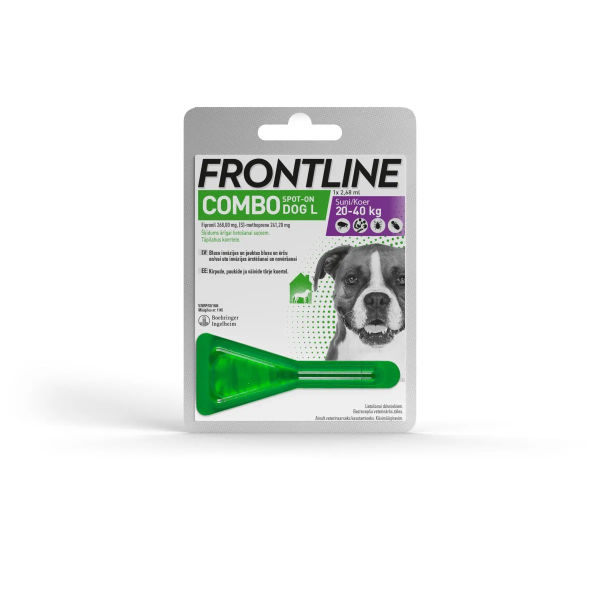 FRONTLINE COMBO DOG L TÄPILAHUS 268MG+241,2MG/2,68ML N1 (20-40KG) - Product Image