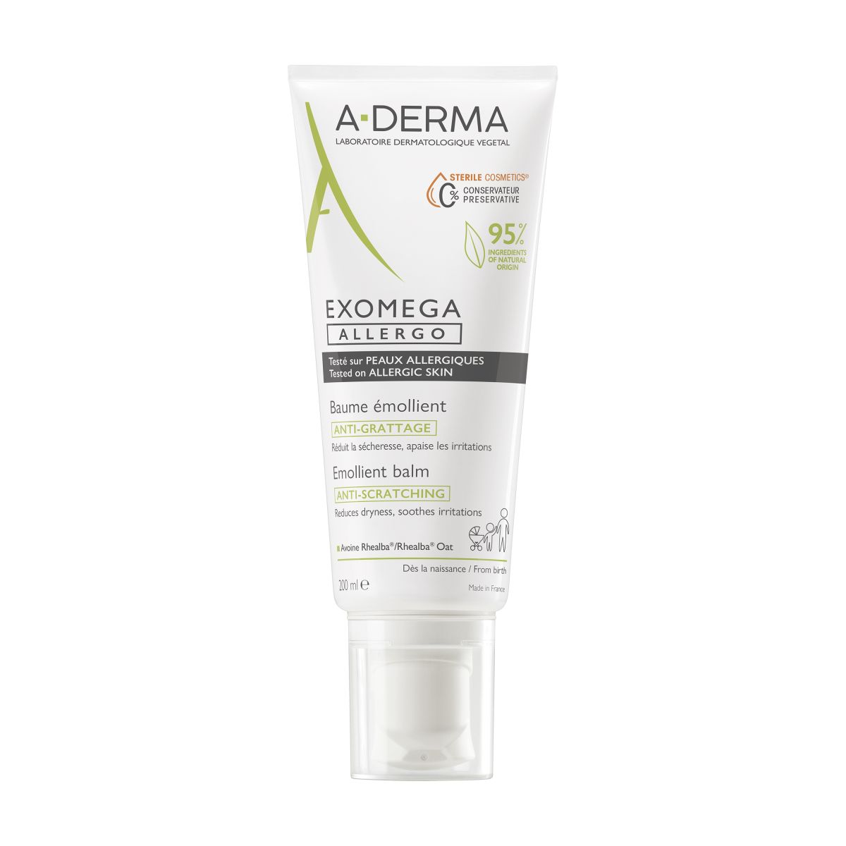 A-DERMA EXOMEGA ALLERGO PALSAM SÜGELUSVASTANE 200ML - Product Image