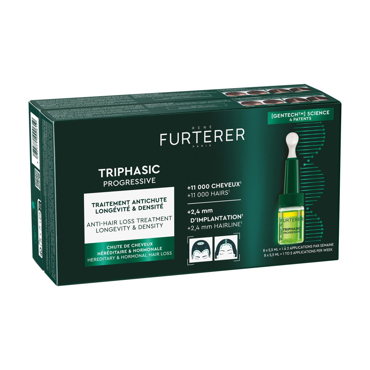 RENE FURTERER TRIPHASIC JUUKSEAMPULLID PROGRESSIVE 5,5ML N8 UUS - Product Image