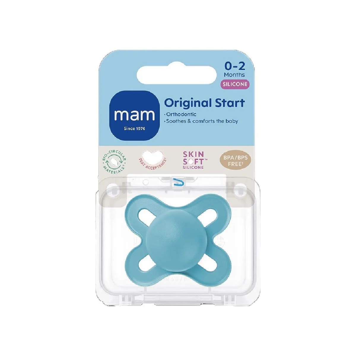 MAM START RÕNGASLUTT SILIK. 0-2 KUUD SININE N1 - Product Image