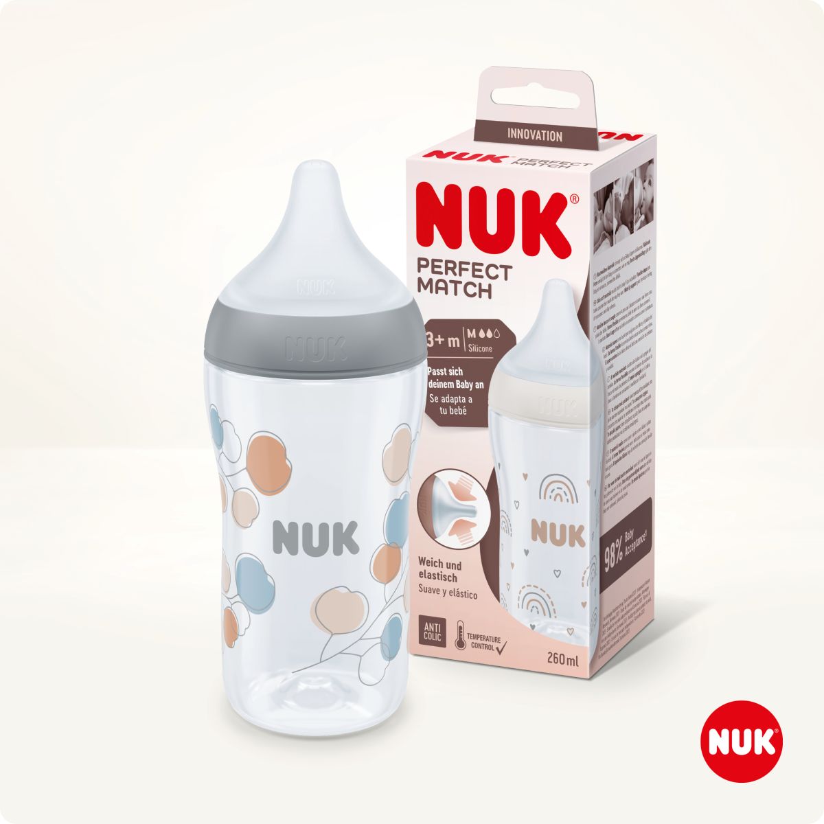 NUK PERFECT MATCH LUTIPUDEL SILIK. M 260ML - Product Image