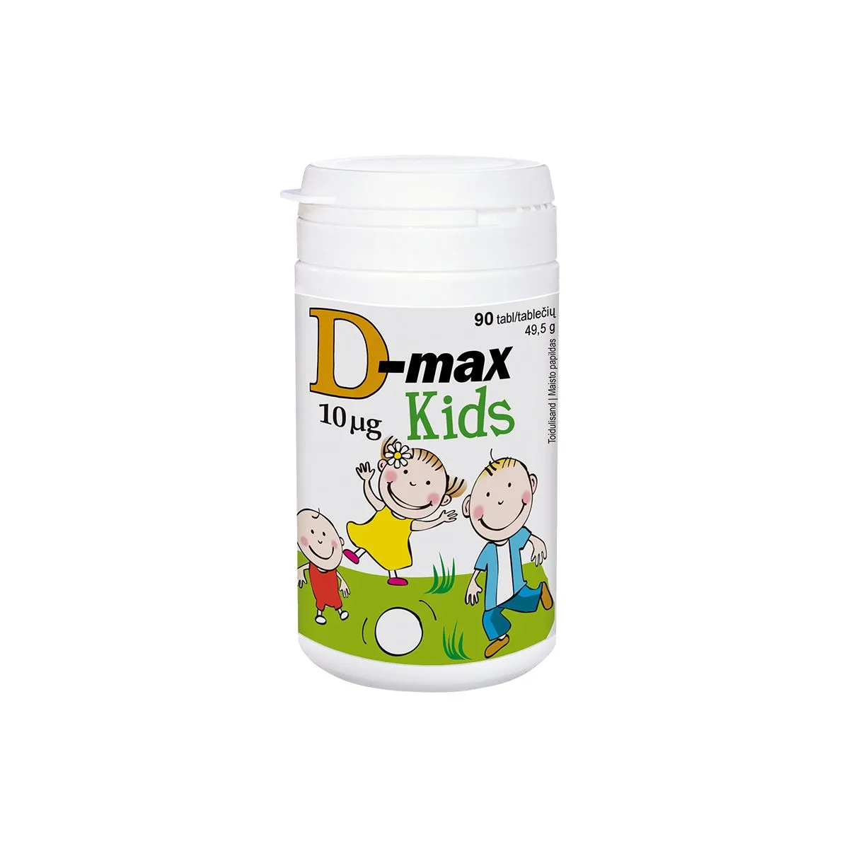 D-MAX KIDS NÄRIMISTABLETID 10MCG N90 PIRNIMAITSELISED - Product Image