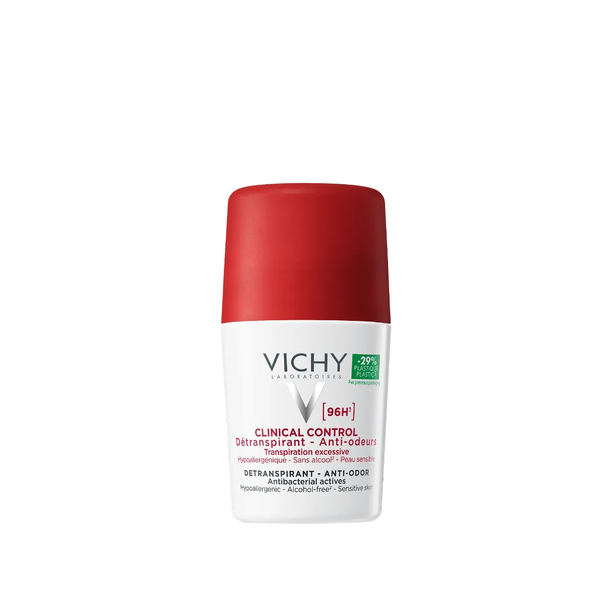 VICHY ANTIPERSPIRANT ROLL-ON 96H CLINICAL CONTROL 50ML - Product Image